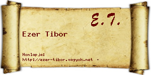 Ezer Tibor névjegykártya